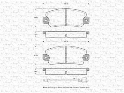 MAGNETI MARELLI 363702160148 -  Комплект тормозных колодок, дисковый тормоз
